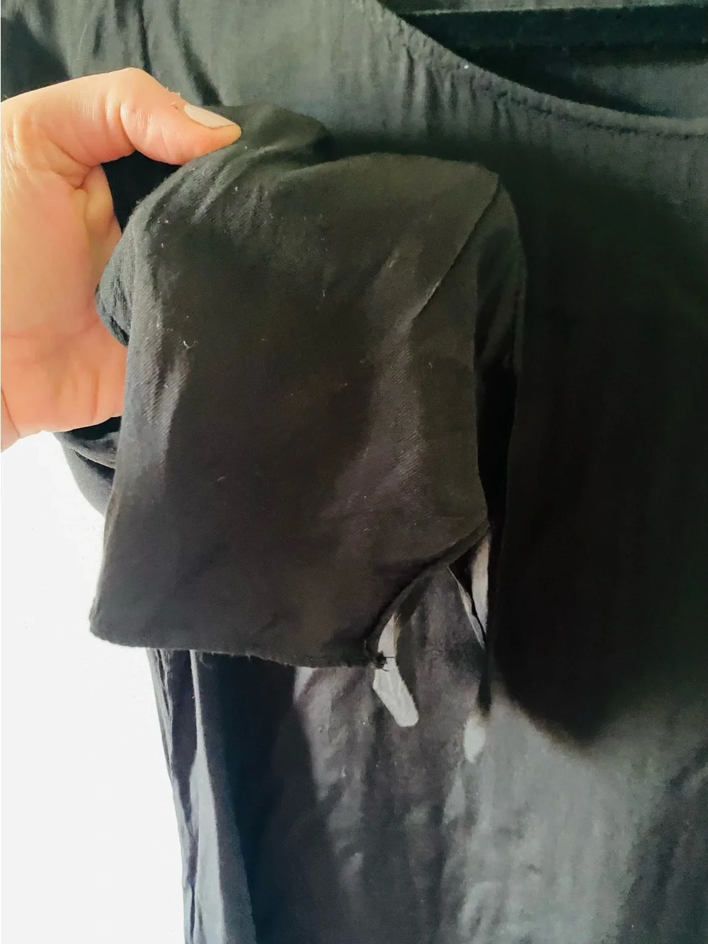 Uniqlo Black Long Splice Sleeve Tunic Size M Whimsigoth Goth Minimalist Basics